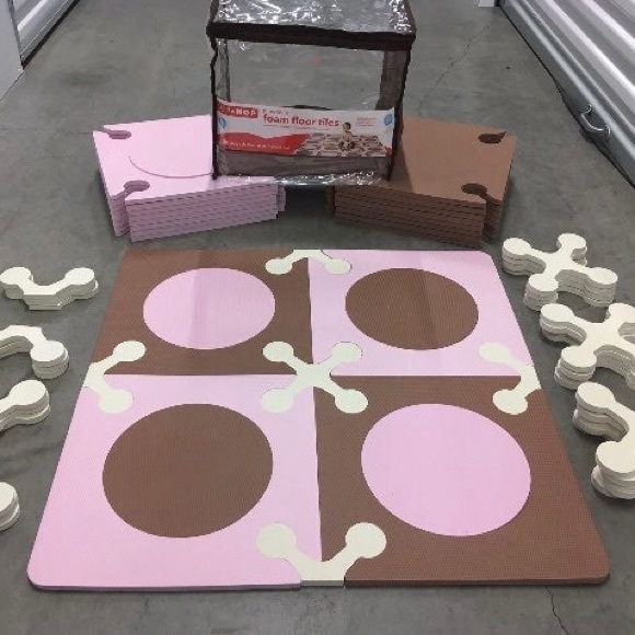 Skip Hop PlaySpot Floor Mat, Light Pink/Brown - Picture 3 of 4